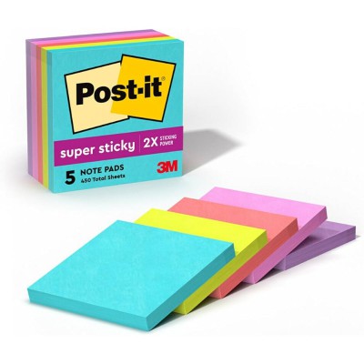 Super Sticky Notes 5 Pads, 3 x 3